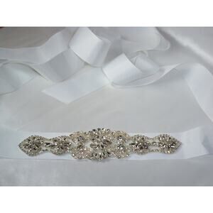 rhinestone bridal dress belt sash, rhinestone bridal white ribbon belt sash,